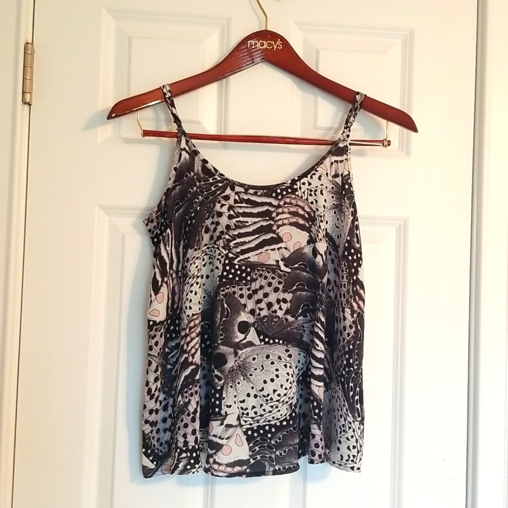 APT 9 Sleeveless Blouse, Size M, Butterfly Print